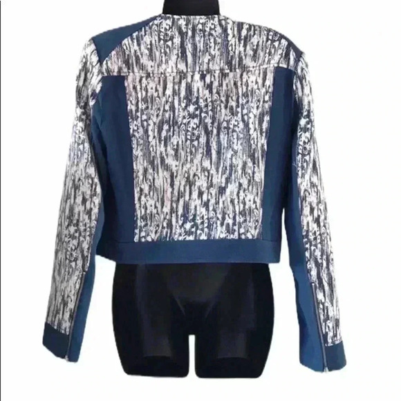 BCBG Maxazria Cropped Multicolor Biker Jacket - Picture 2 of 7